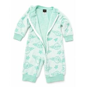 Star Wars Grogu Baby Yoda Plush Fleece Hooded One-Piece Pajamas Sleeper 2T